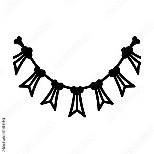 Black and White Bunting Party Decoration String Flags