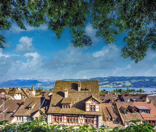 Wallpaper Mural View of the old town of Rapperswil from Lindenhof, St. Gallen, Switzerland Torontodigital.ca