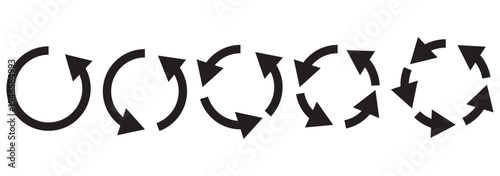 circle arrow icon set. refresh and reload icon set. recycle arrow vector icon, recycling symbol