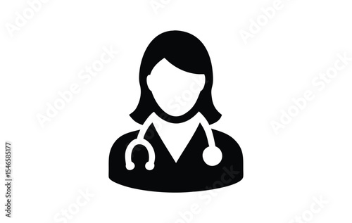 Medical Avatar Icon Set – Doctor, Nurse, Surgeon, Pediatrician Silhouettes Vector
