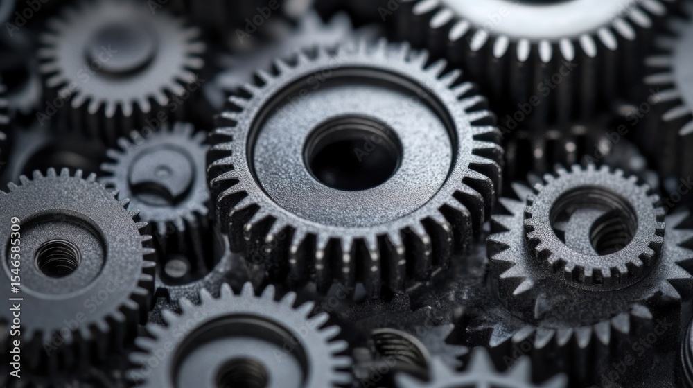 Close-up of interconnected gears Close-up of interconnected gears