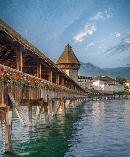 Photos The world famous Kappelbrücke (Chapel Bridge) and its Wasserturm (water tower),