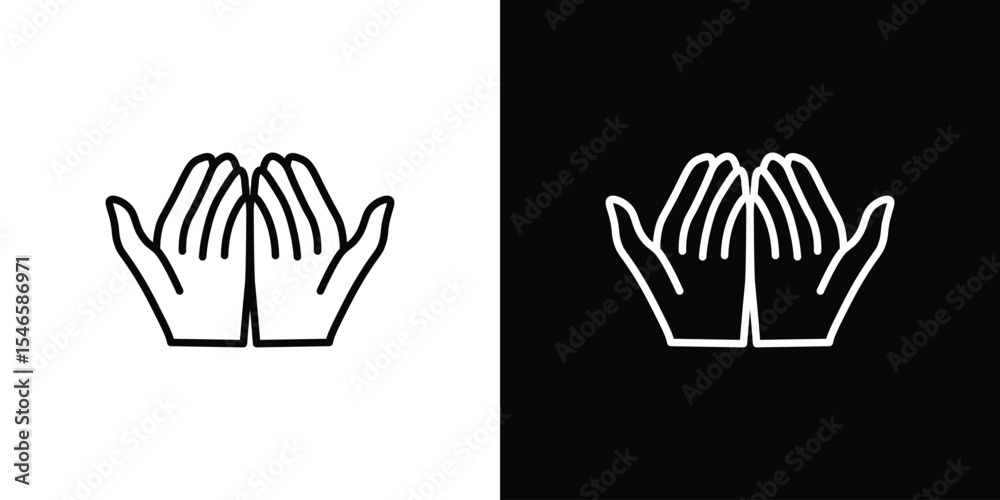 Obraz premium Pray icon in black. flat graphic vector icon