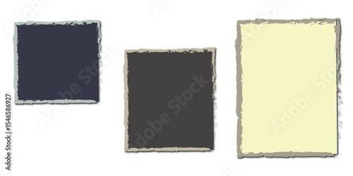 Grunge square frame set. Different paint brush border collection. Black chalk or ink rectangular uneven stroke design elements for banner, poster, flyer, brochure, cover. Vector carde