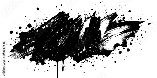 Vector modern black for brush stroke with banner templates