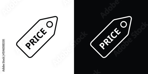 Price tag icon in black. flat graphic vector icon