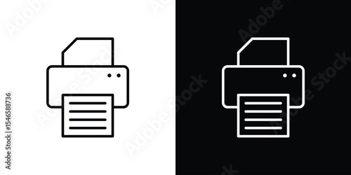 Printer icon in black. flat graphic vector icon