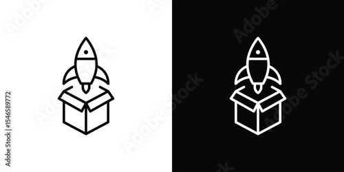 Product release icon in black. flat graphic vector icon