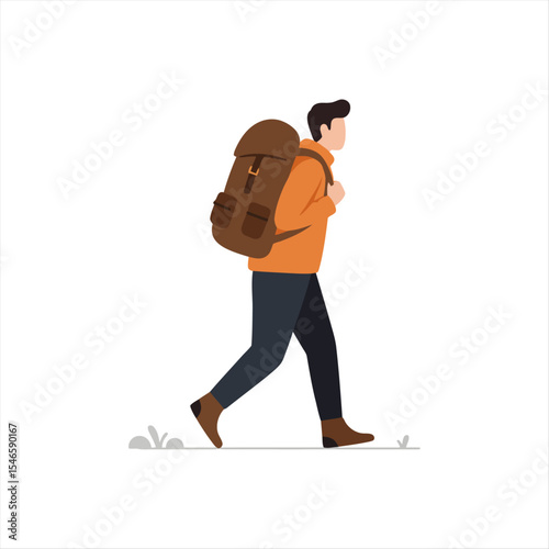 traveler walking with bag