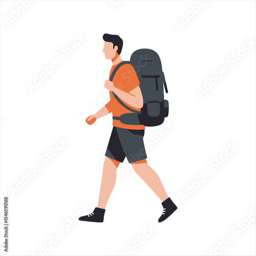 traveler walking with bag