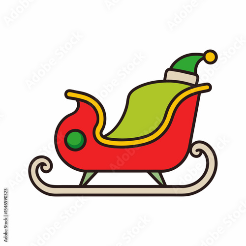 Download christmas santa sleigh vector illustration for holiday season celebration and gifts delivery