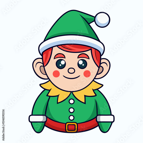 Cartoon christmas elf vector illustration for holiday season greetings and festive designs and decoration