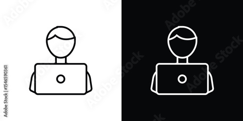 Programmer icon in black. flat graphic vector icon