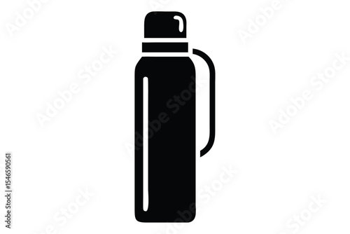 Simple black icon of a thermos or insulated water bottle.