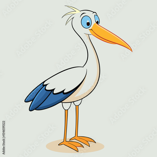 stork with baby vector illustration