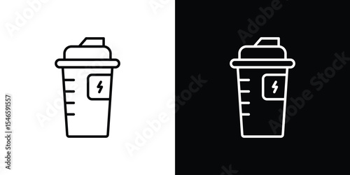 Protein shake icon in black. flat graphic vector icon