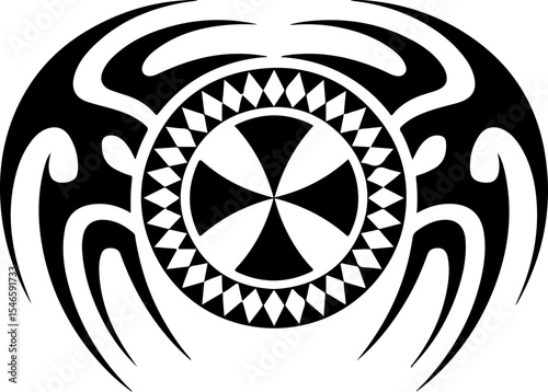 Ukrainian Trident Coat of Arms Stylized Tattoo design vector 