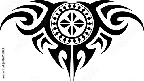 Ukrainian Trident Coat of Arms Stylized Tattoo design vector 