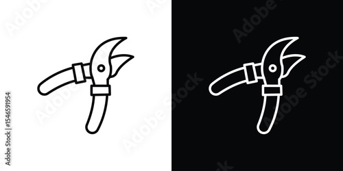 Pruning shears icon in black. flat graphic vector icon