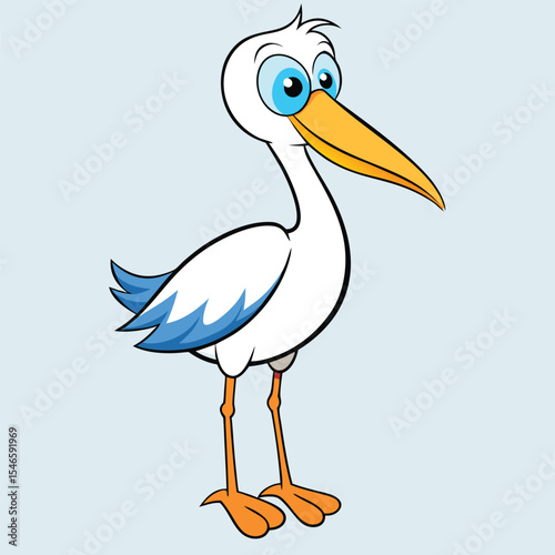 stork on a white background