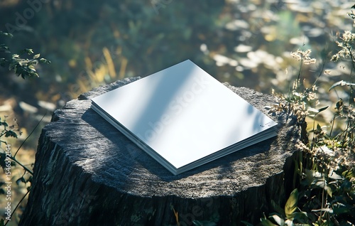 Nature Book Mockup Blank Square Cover Design