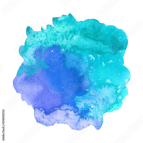 Bright painted blue and purple watercolor texture. Hand drawn background