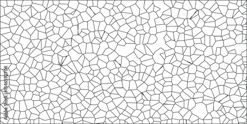Abstract cellular geometric pattern in black and white featuring voronoi diagram cells suitable for digital design backgrounds