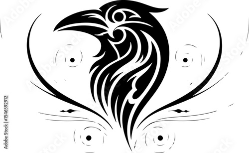 Ukrainian Trident Coat of Arms Stylized Tattoo design vector 