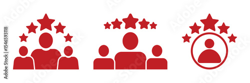 Five stars from customers set icons, rating signs, customer reviews sign, rating service, good client satisfaction, user experience best customer feedback concept