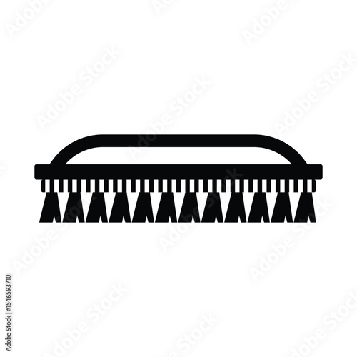 Cleaning Brush Silhouette. Black and White Icon Design Elements on Isolated White Background