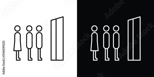 Queue icon in black. flat graphic vector icon