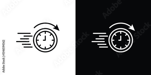 Quick icon in black. flat graphic vector icon