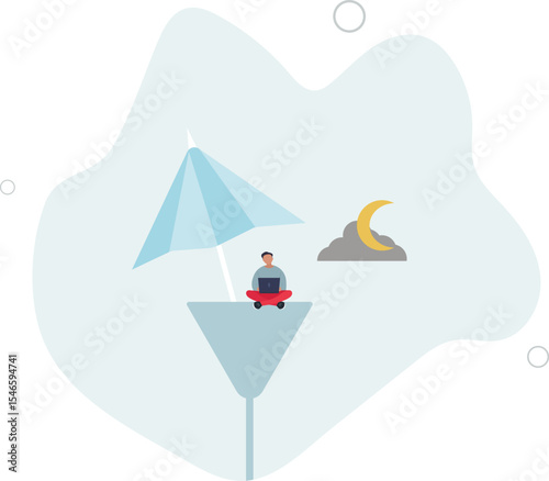 Work anywhere anytime, hybrid work or flexible hour for employee choice to choose where and when to work concept.character for design.