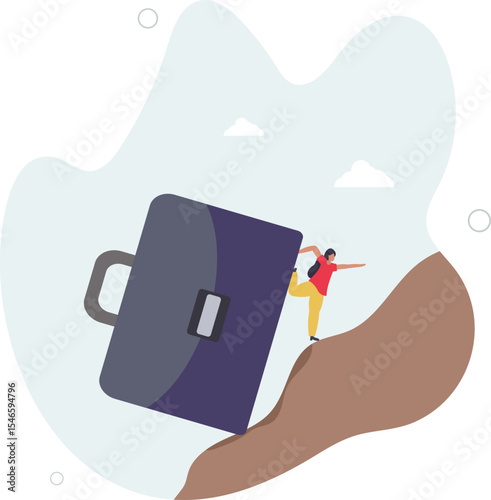 Persistence, effort and motivation to be success, challenge, overcome difficulty and achieve target, hard work, endurance and practice concept.character for design.