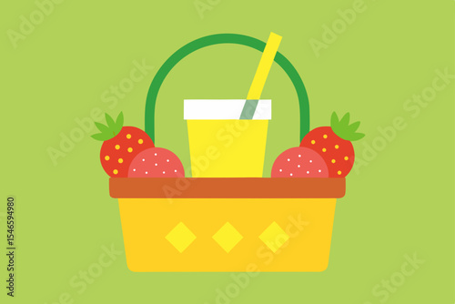 glass of juice and fruits