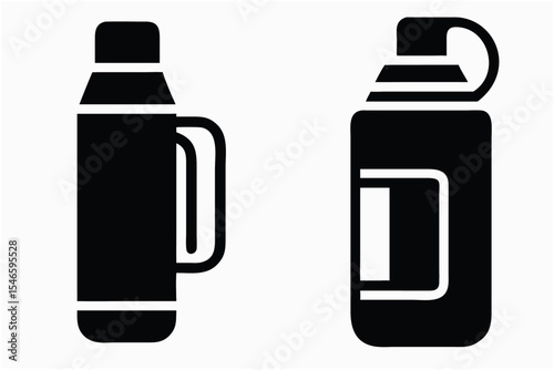 Simple black icon of a thermos or insulated water bottle.