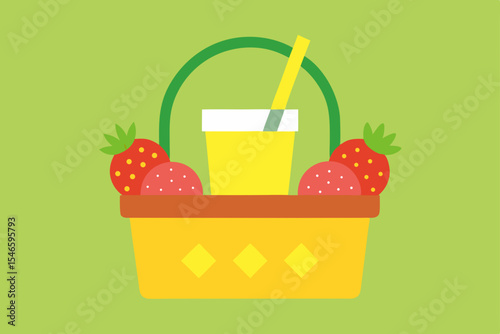 glass of juice and fruits