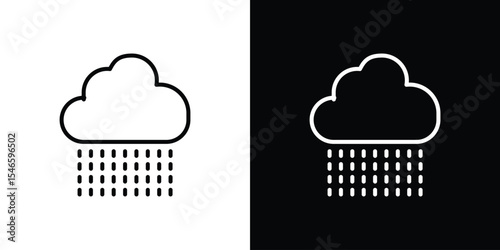 Rainy icon in black. flat graphic vector icon