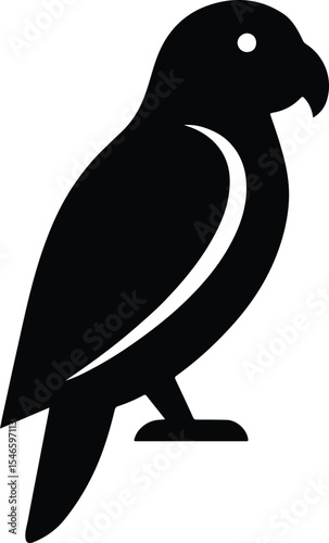 Silhouette parrot ara bird exotic fauna icon vector illustration