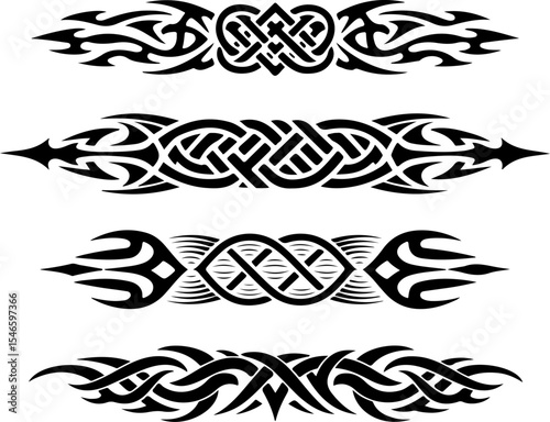 Dragon and Tribal Tattoo Designs vector bundle