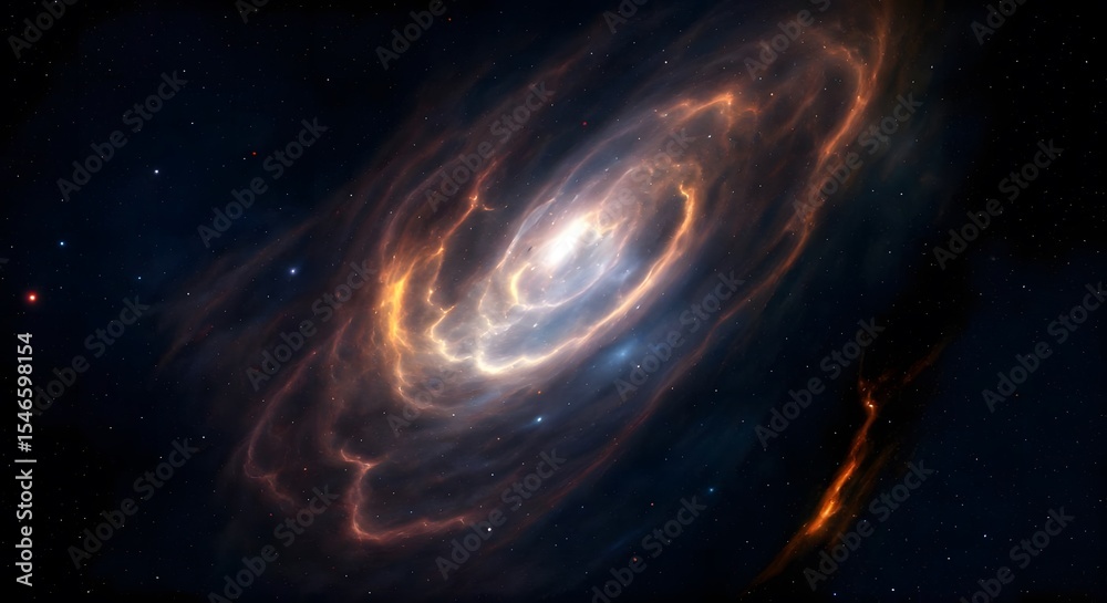 Fototapeta premium Dark cosmic nebula with glowing stars.jpg
