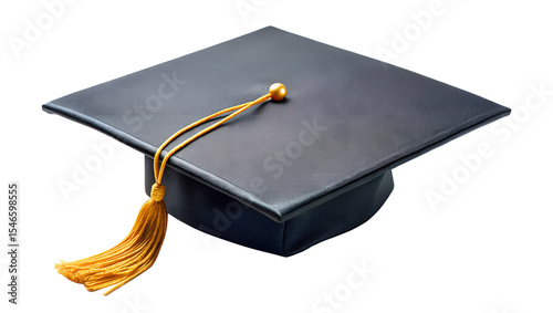 high angle shot of graduation cap with detailed stitching