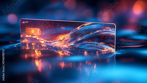 Abstract Credit Card Mockup Futuristic Design
