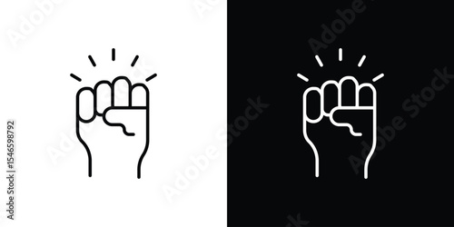 Rebellion icon in black. flat graphic vector icon
