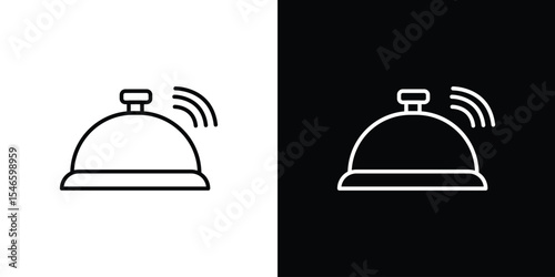 Reception bell icon in black. flat graphic vector icon
