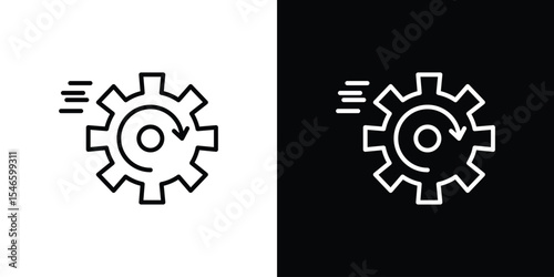 Recovery gear icon in black. flat graphic vector icon