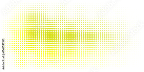Bright halftone pattern with yellow and green circular dots forming a smooth gradient on a white background. Clean and modern abstract design perfect for digital and print use.