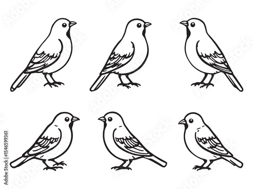 Wallpaper Mural Minimal Canary Outline Vector Art Torontodigital.ca