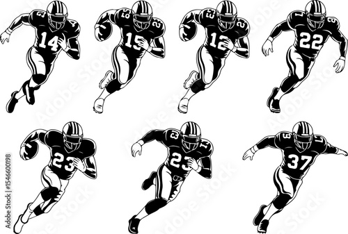 American Football Players vector bundle
