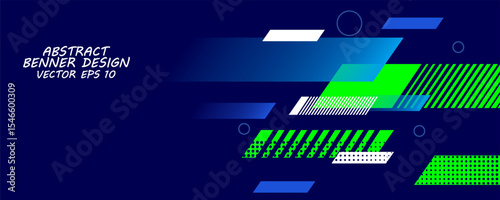Abstract blue banner design vector, dynamic sporty horizontal background template for media promotion or web banner
